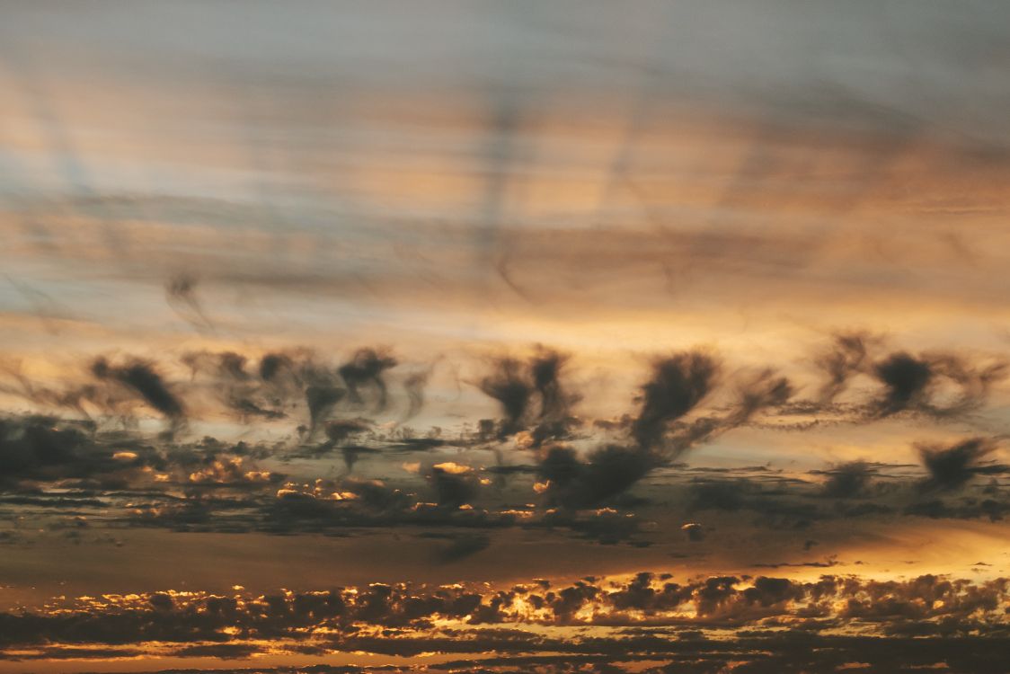 sunset, cloud, afterglow, horizon, atmosphere