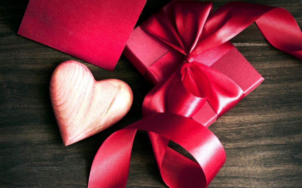 el Día de San Valentín, Regalo, Rojo, Rosa, Cinta. Wallpaper in 3840x2400 Resolution