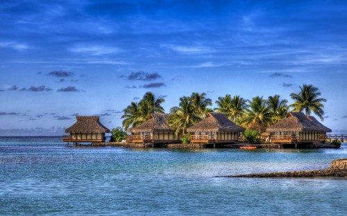 Image brown wooden house near body of water during daytime