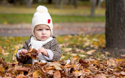 Image infant, child, leaf, autumn, toddler