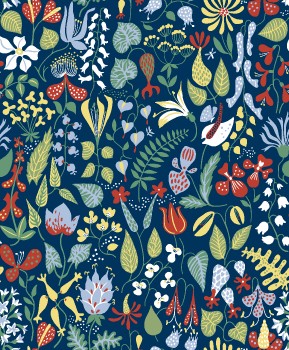 Wallpaper Blue White and Orange Floral Textile, Background - Download ...