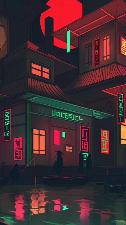 Neon-Untiefen, Kunst, Gebäude, Fenster, Magenta. Wallpaper in 2160x3840 Resolution