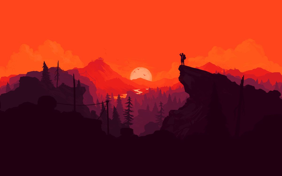 Minimalisme, Les Reliefs Montagneux, Red, Afterglow, Orange. Wallpaper in 3840x2400 Resolution