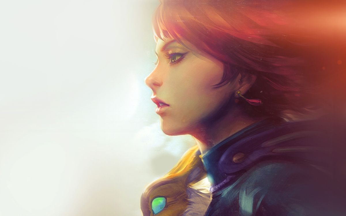 Frau Mit Roten Haaren in Schwarzer Jacke. Wallpaper in 3840x2400 Resolution