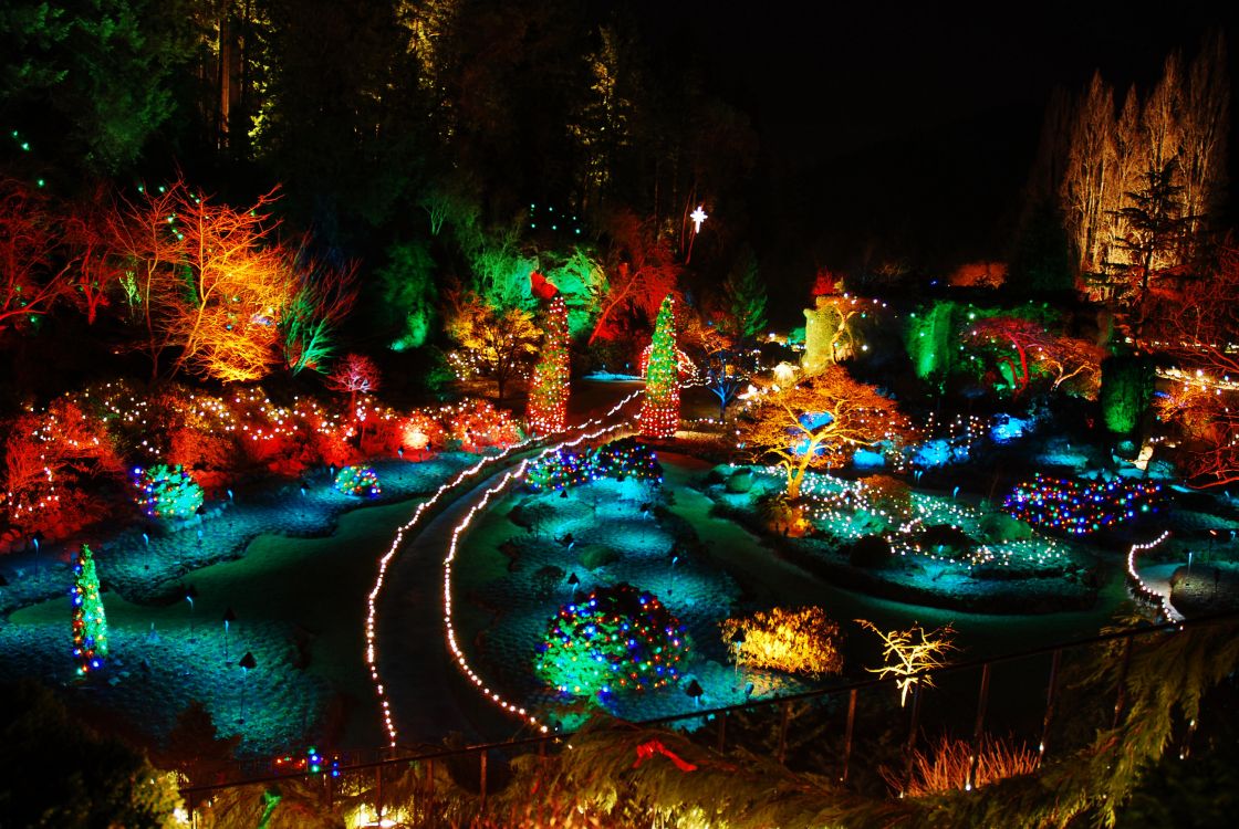 Die Butchart Gardens, Natur, Nacht, Wasser, Gr. Wallpaper in 3000x2008 Resolution