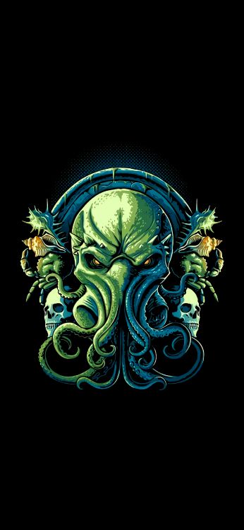 Cthulhu, T-shirt, Der Ruf Von Cthulhu, Shirt, Kopf. Wallpaper in 1440x3120 Resolution
