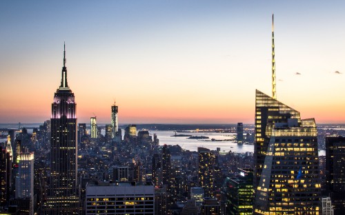 Image city skyline during night time