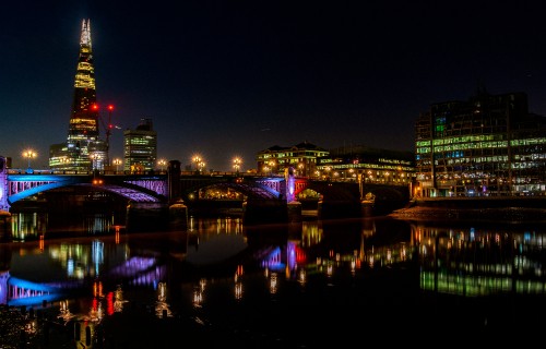 Image city skyline during night time