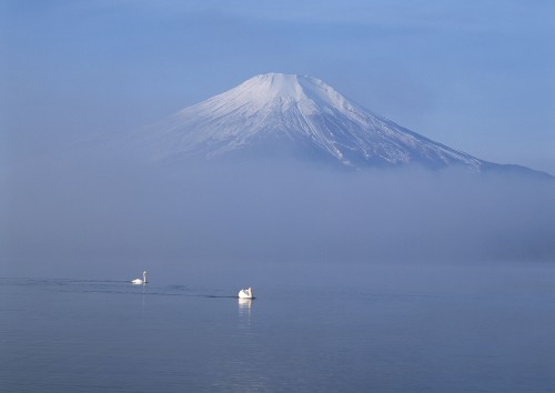 Image white and black mountain near body of water during daytime