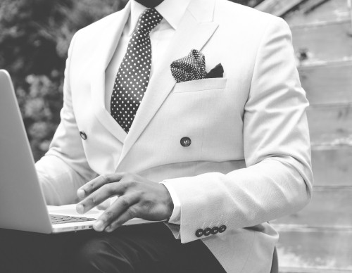 Image suit, white, business, black and white, arm