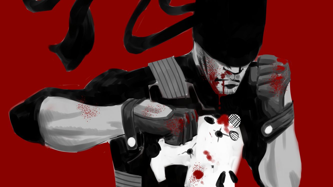 Illustration de Robot Blanc et Noir. Wallpaper in 3000x1687 Resolution