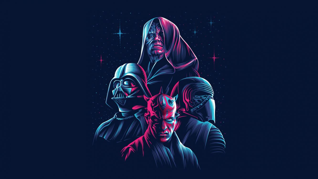 Star Wars, Darth Vader, Sheev Palpatine, R2-d2, C-3PO. Wallpaper in 1920x1080 Resolution