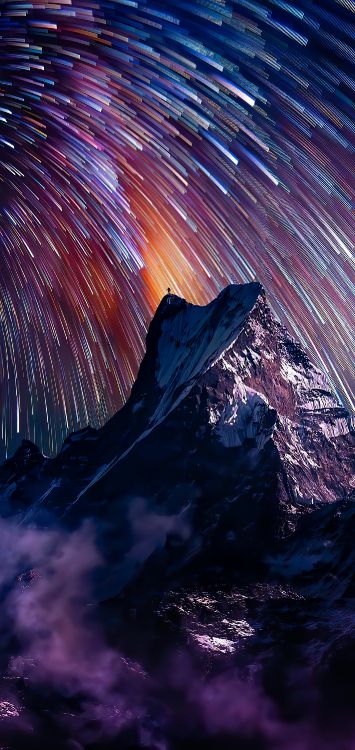 夜晚的天空, 气氛, 自然景观, 天文学对象, 电蓝色的 壁纸 1422x3000 允许