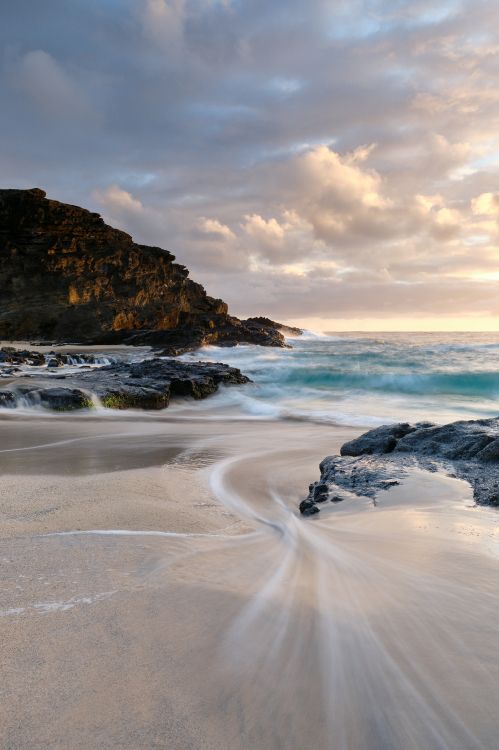 promontory, water, sea, shore, wave