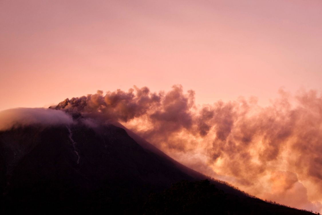 山锡纳朋, 火山灰, 熔岩, 气氛, 积云 壁纸 3000x2000 允许