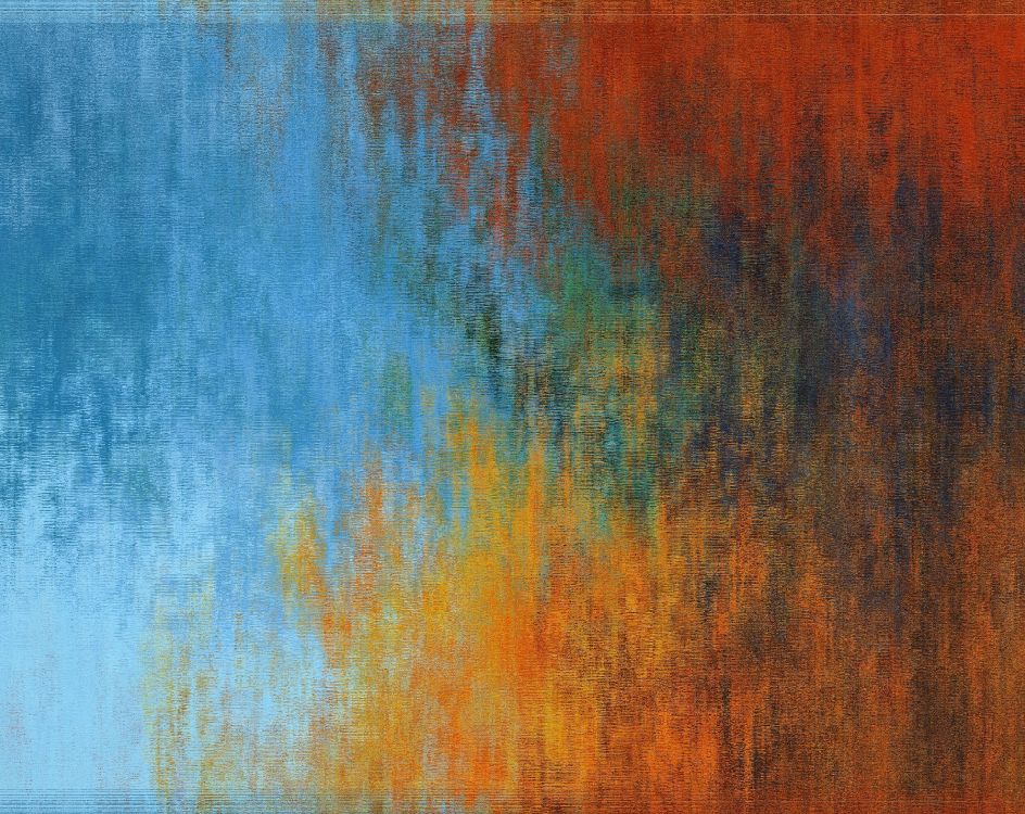 Peinture Abstraite Bleu Marron et Vert. Wallpaper in 3871x3073 Resolution