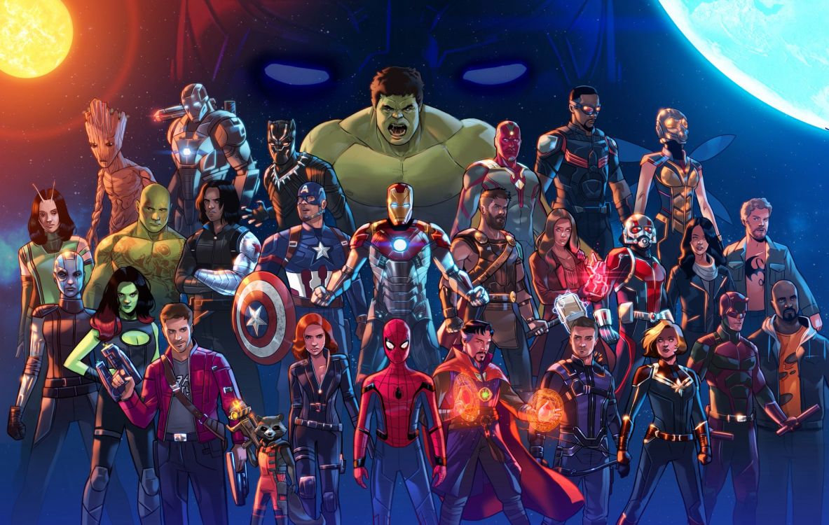 Marvel, Spider-man, 绿巨人, 愿景, 超级英雄 壁纸 2048x1298 允许