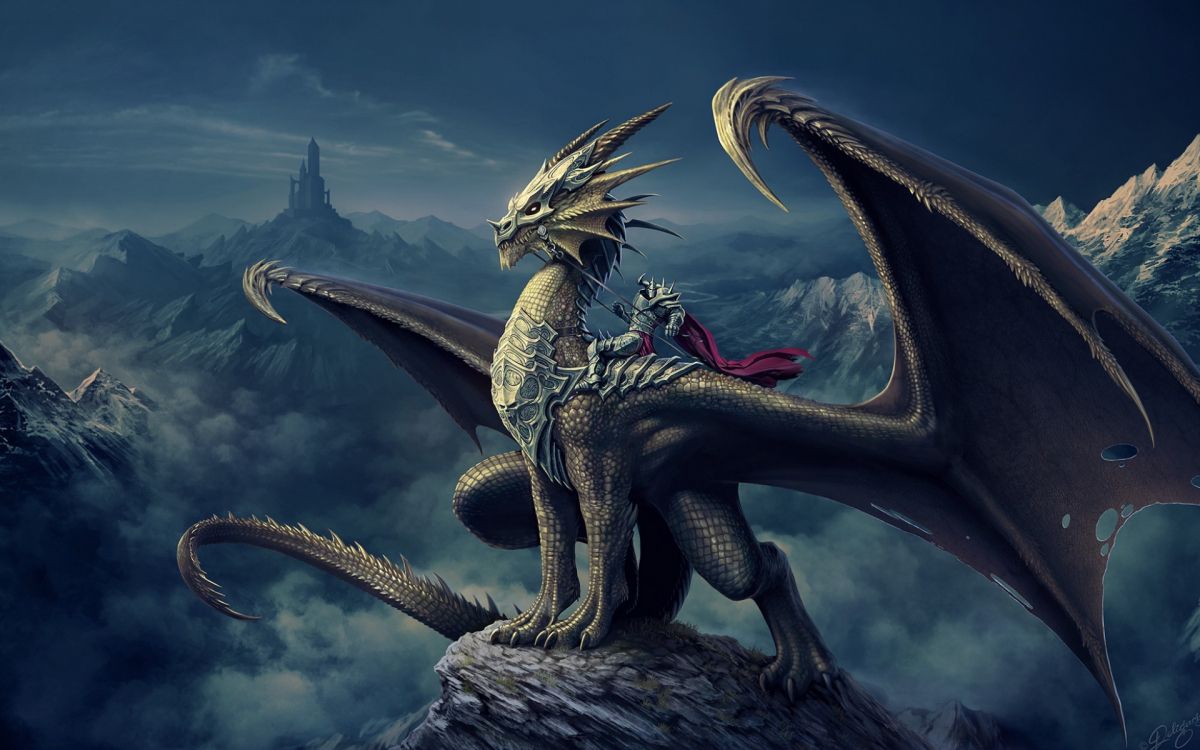 龙, 神秘的生物, 灭绝, 天空, 计算机壁纸 壁纸 1920x1200 允许