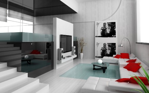 Image white and black living room set