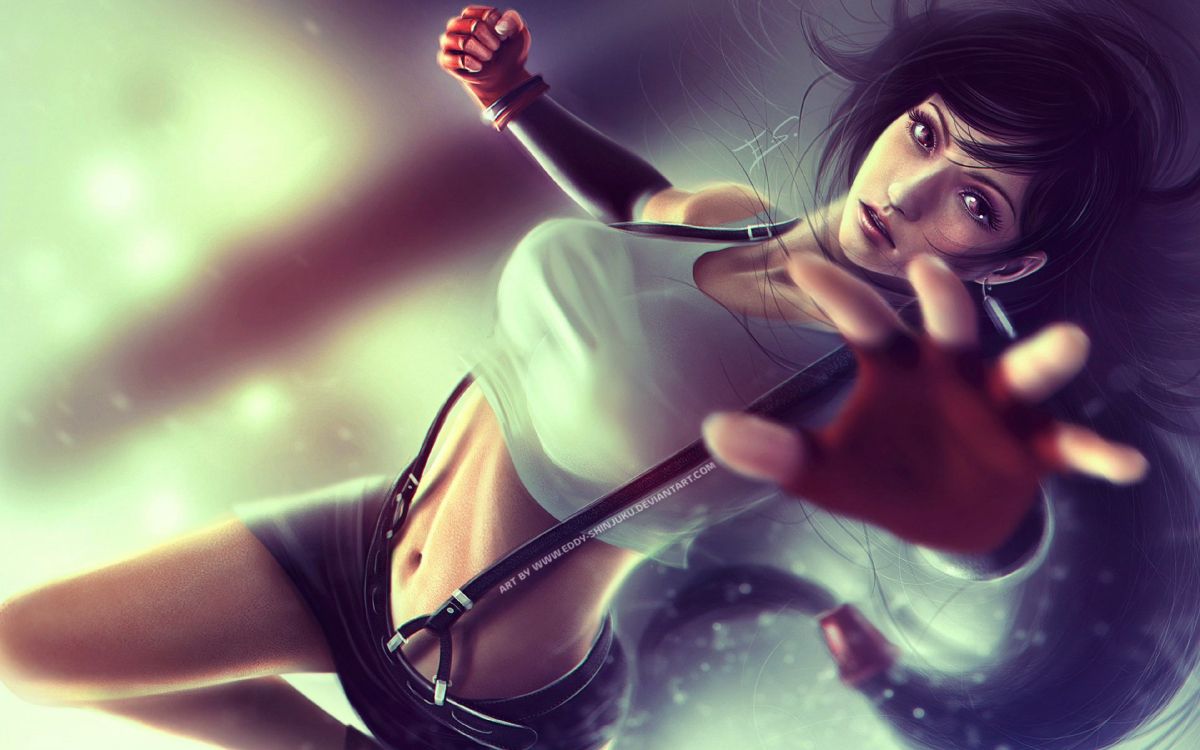 Tifa Lockhart, Final Fantasy VII Remake, Cool, Mano, Llamarada de la Lente. Wallpaper in 3840x2400 Resolution