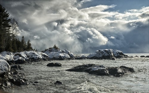 Image snow covered mountain under white clouds during daytime