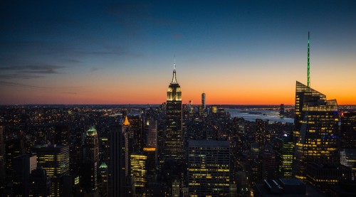 Image city skyline during night time