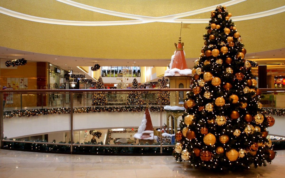 Weihnachtsbaum, Weihnachtsdekoration, Lobby, Girlande, Neujahr Baum. Wallpaper in 1920x1200 Resolution