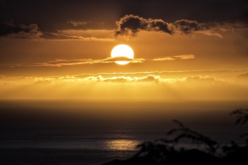 Image sun setting over the ocean