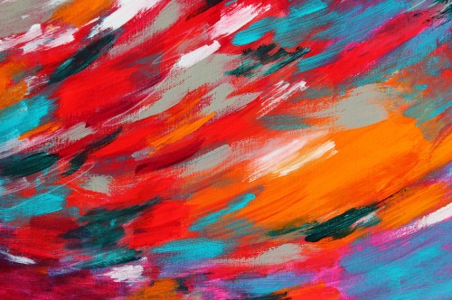 Image red yellow and blue abstract painting