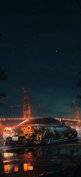 Art, Nissan, Pneu, Roue, Atmosphère. Wallpaper in 2160x4680 Resolution
