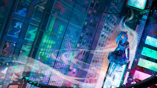 Image woman in white shirt standing beside glass wall building