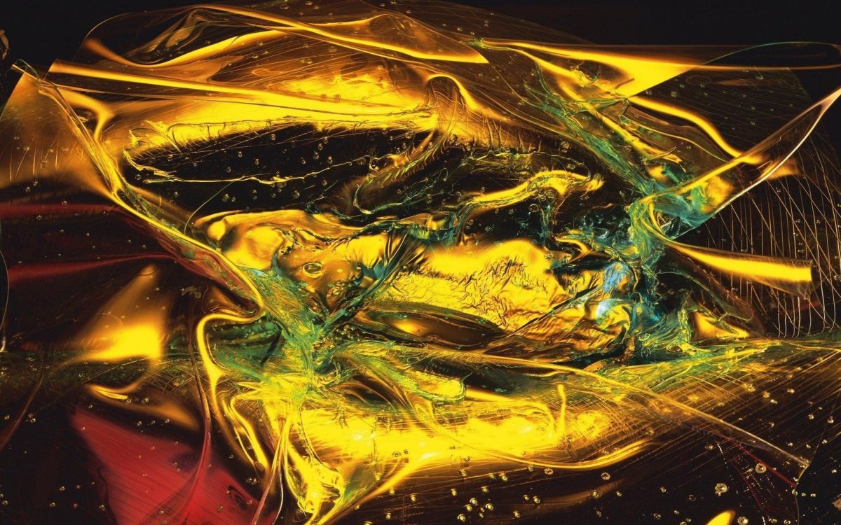 Gelbgrüne Und Blaue Abstrakte Malerei. Wallpaper in 1920x1200 Resolution