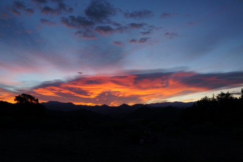 Image silhouette of mountains during sunset