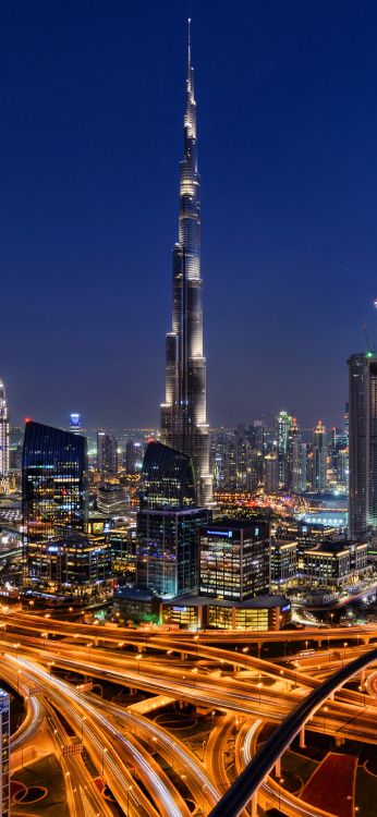 Dubaï, Burj Khalifa, Dubai Creek, Les Îles du Monde, Burj al Arab. Wallpaper in 1080x2340 Resolution