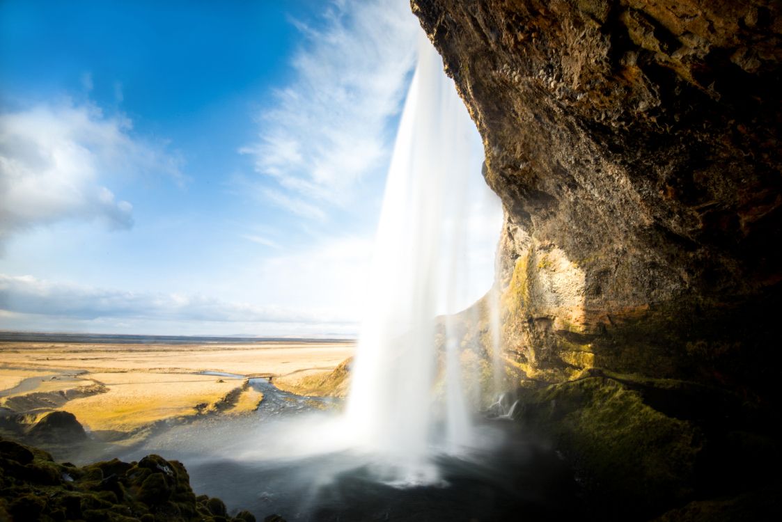 Seljalandsfoss, Cascade, Nature, Eau, Rock. Wallpaper in 6016x4016 Resolution