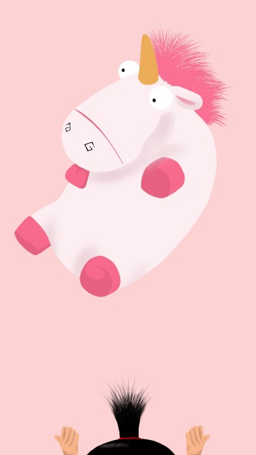 Image white and pink animal cartoon character