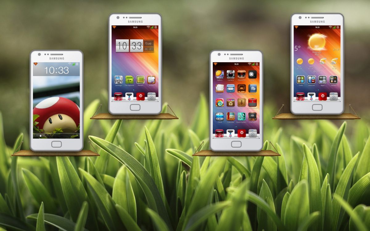 Smartphone Samsung Galaxy Blanc Sur L'herbe Verte. Wallpaper in 2560x1600 Resolution