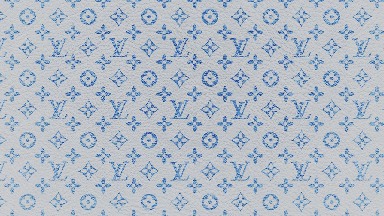 Louis Vuitton, Azul, Patrón, Azure, Textil. Wallpaper in 3840x2160 Resolution