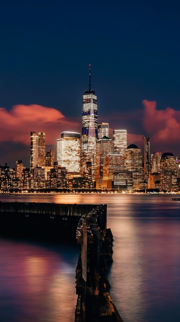 Image cityscape, skyscraper, cloud, building, water