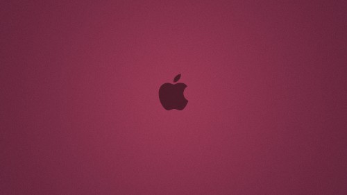 Image apple logo on red background