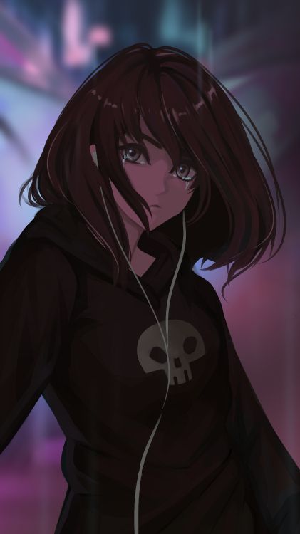 Anime, Cartoon, Ärmel, Magenta, Lange Haare. Wallpaper in 3240x5760 Resolution