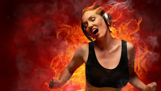 Image flame, muscle, fire, flesh, DJ mixer