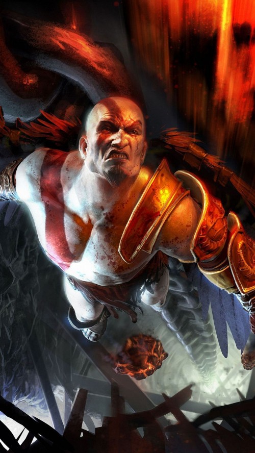 God of War Ragnarok Kratos PS5 4K Phone iPhone Wallpaper 7221b