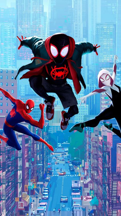 Miles Morales, Spider-man, Spiderman Into The Spider Verse, Spider-Man Noir, Phil Lord and Christopher Miller. Wallpaper in 2160x3840 Resolution