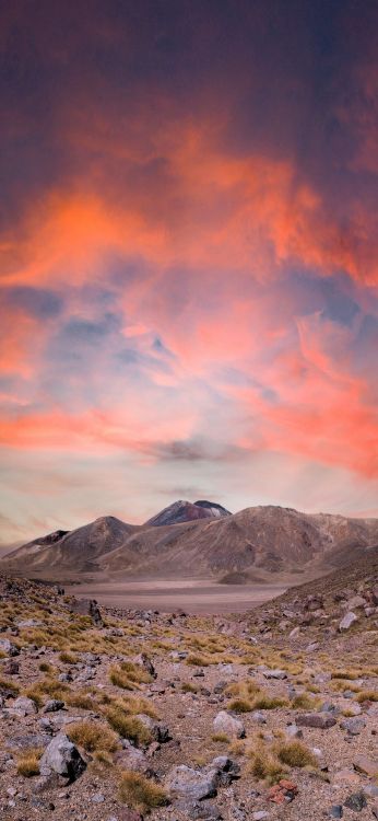 Volcan, Mordor, Nature, Atmosphère, Afterglow. Wallpaper in 1080x2340 Resolution