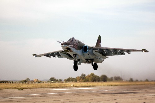 Image gray fighter plane on brown field during daytime