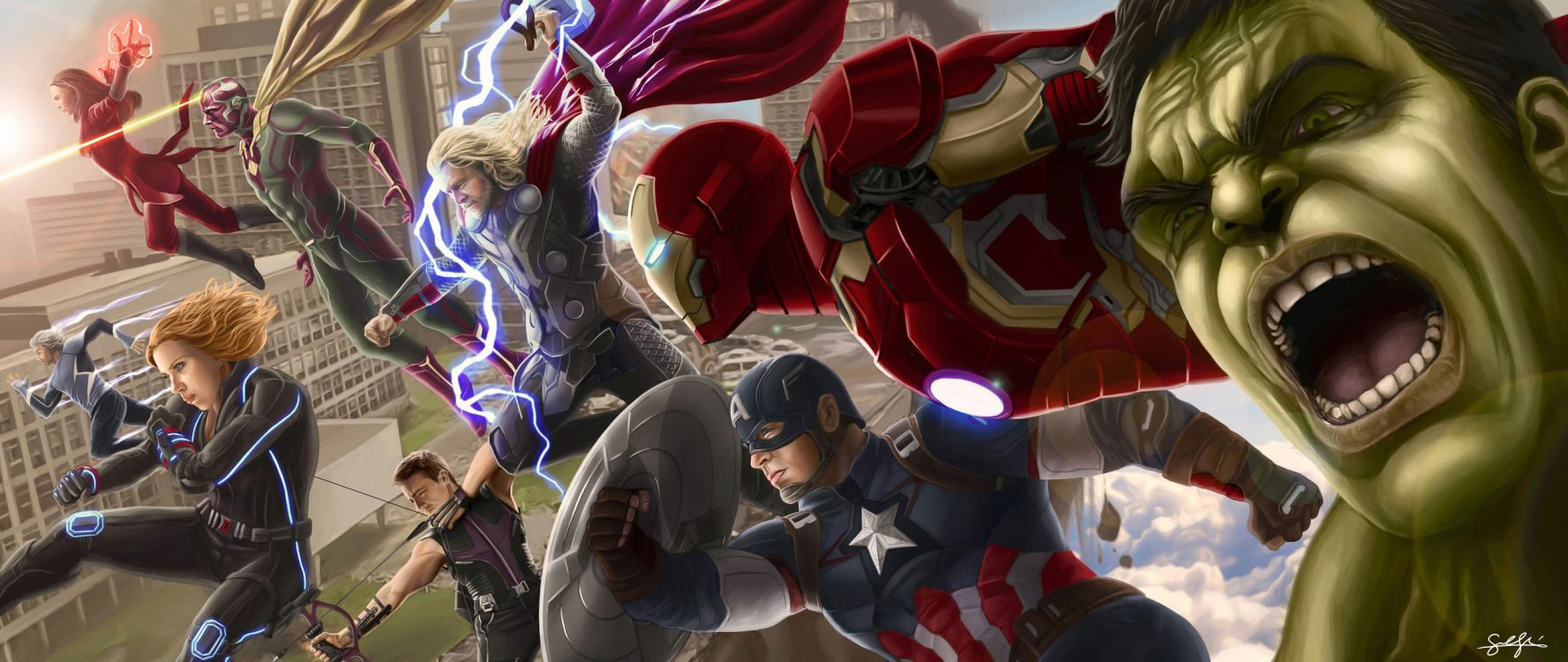 Personnage D'anime Masculin Aux Cheveux Bleus. Wallpaper in 2560x1080 Resolution