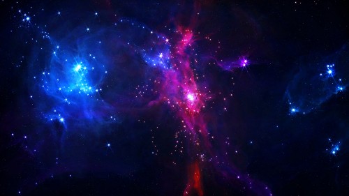 Image purple and blue galaxy illustration