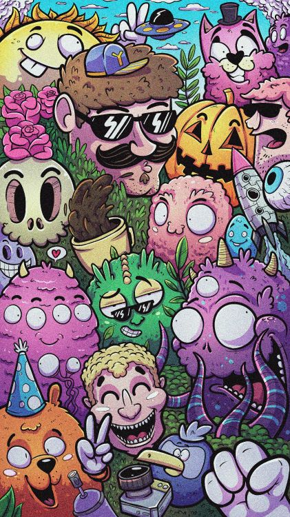 Poster, Doodle, Kunst, Illustration, Schaffen. Wallpaper in 3240x5760 Resolution