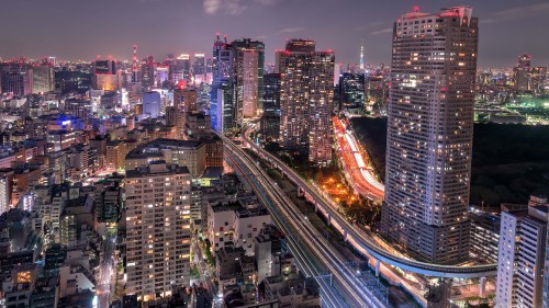 Image city buildings during night time